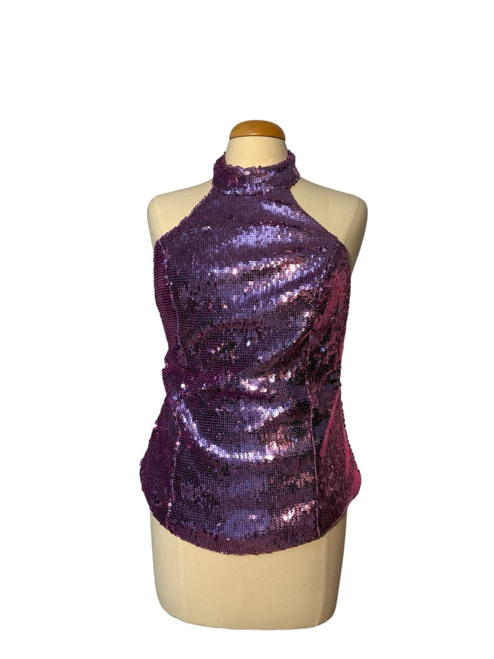 Purple Sequin Halter Top